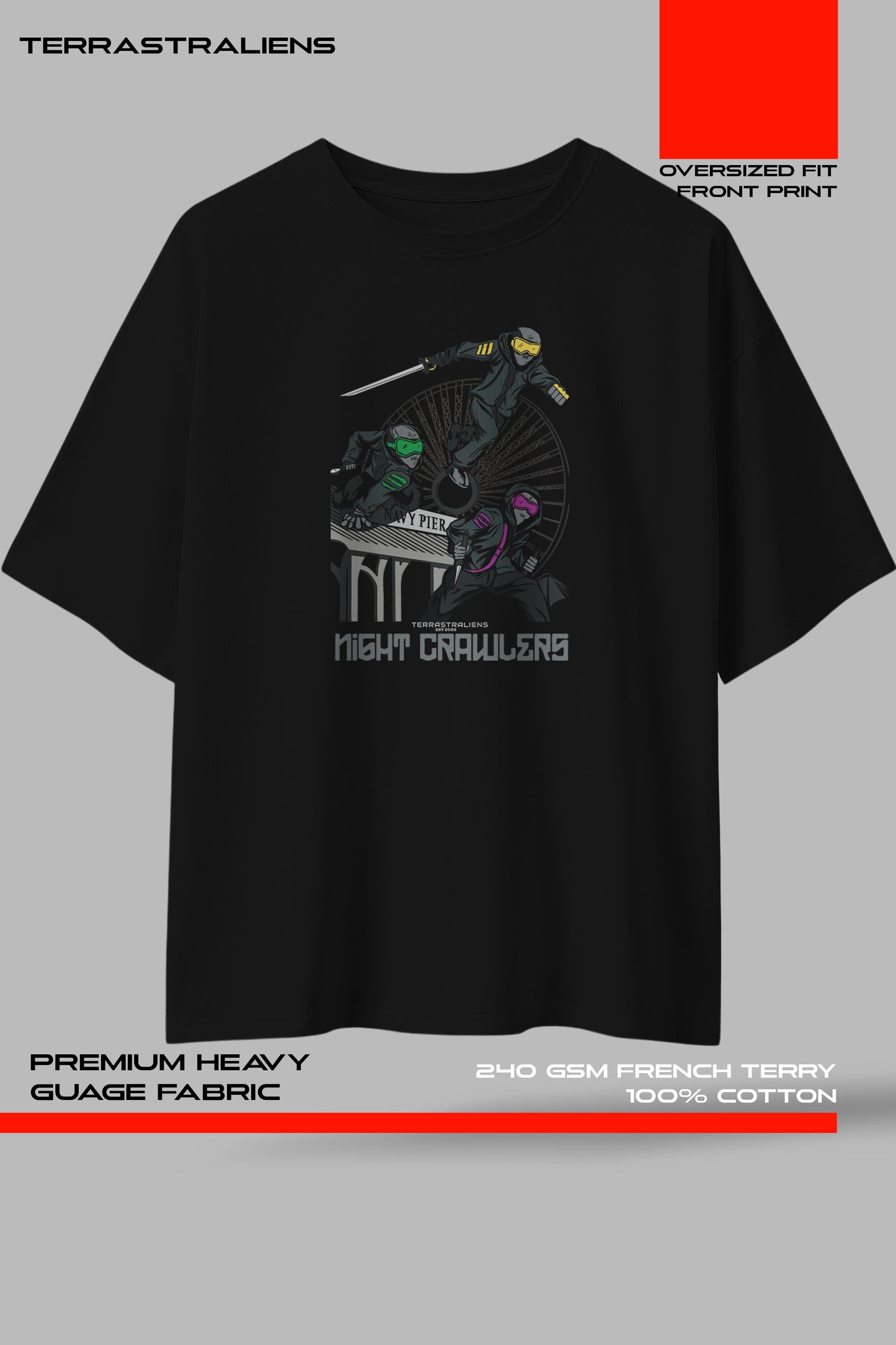 Night Crawlers-Premium Oversized T-shirt