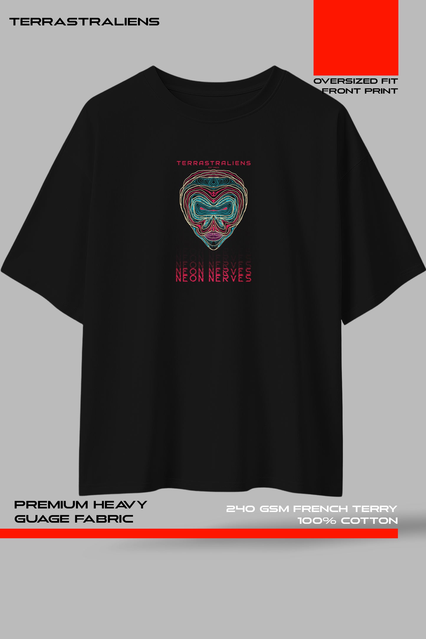 Neon Nerves-Premium Oversized T-shirt