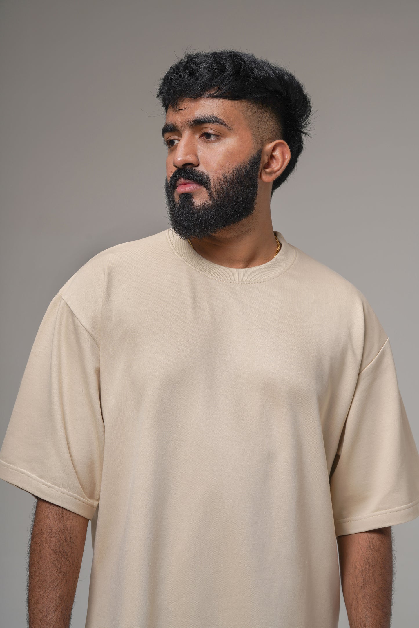 BEIGE- Premium Oversized T-shirt