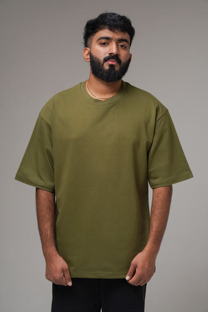 OLIVE GREEN-Premium Oversized T-shirt