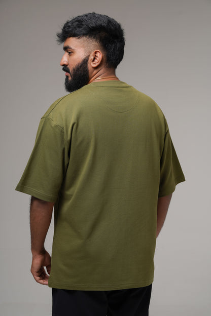 OLIVE GREEN-Premium Oversized T-shirt